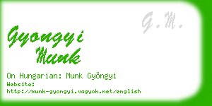 gyongyi munk business card